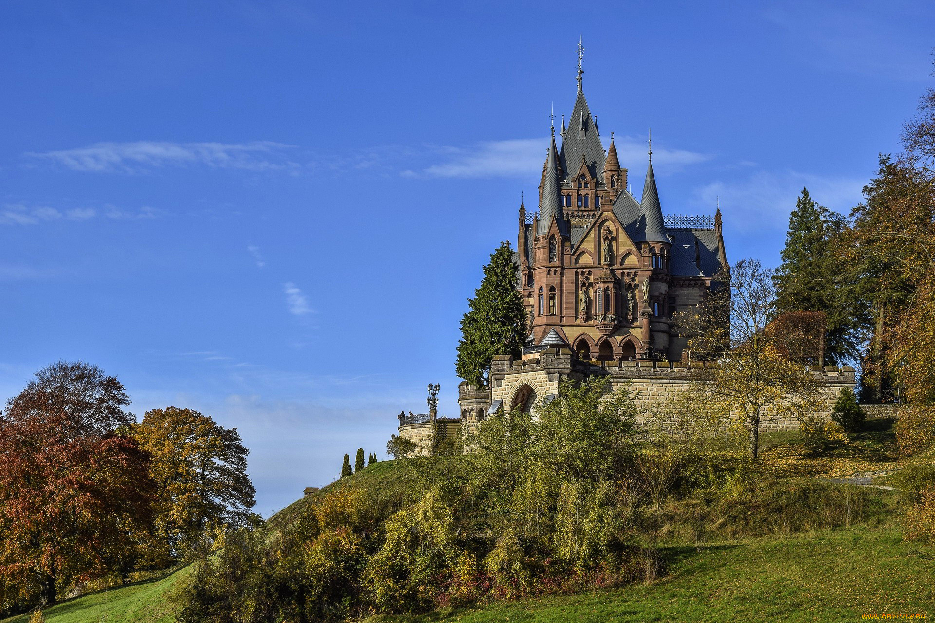 drachenburg castle, germany, ,  , drachenburg, castle